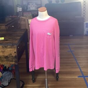 Vineyard Vines Bright Pink Crew Neck Tee